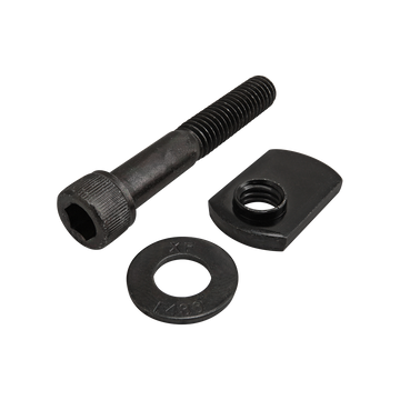 3424 -  Bolt Assembly: 5/16-18 x 2.000" Black SHCS with Washer and Slide-In Economy T-Nut - Offset Thread - Black Zinc