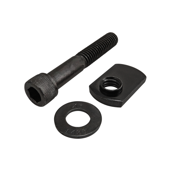 3424 -  Bolt Assembly: 5/16-18 x 2.000" Black SHCS with Washer and Slide-In Economy T-Nut - Offset Thread - Black Zinc