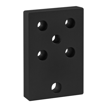 2180-BLACK -  15 Series 6 Hole - Leveling Anchoring Base Plate with 1/2-13 Tap
