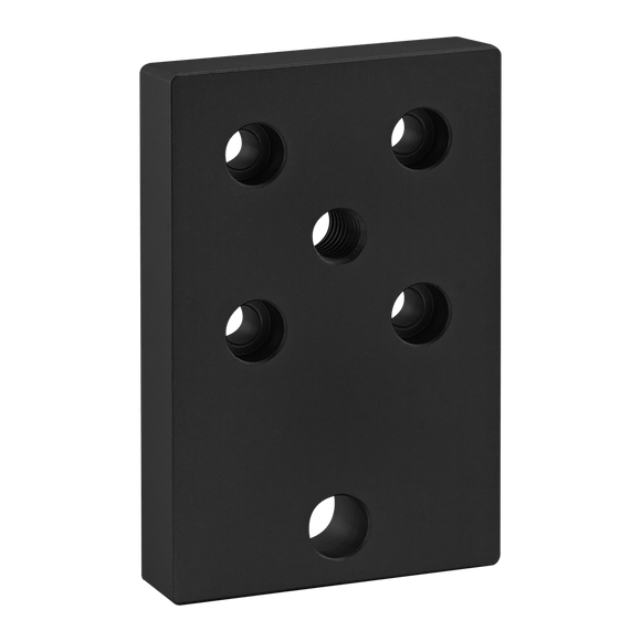 2180-BLACK -  15 Series 6 Hole - Leveling Anchoring Base Plate with 1/2-13 Tap