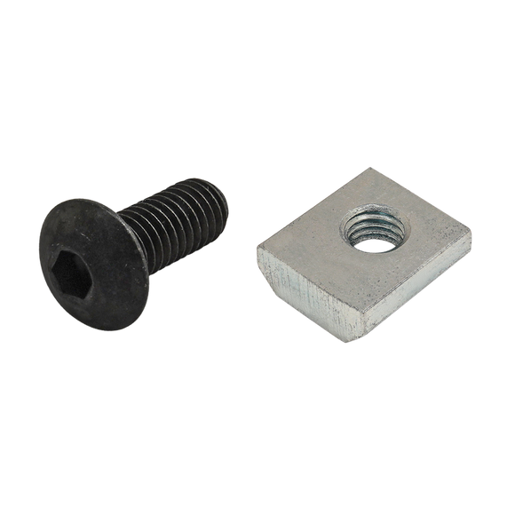 75-3539 -  Bolt Assembly: M5 x 12.00mm Black BHSCS with Standard Slide-In T-Nut - Bright Zinc