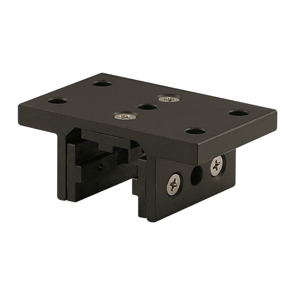 25-6425-BLACK -  25 Series 3 Slot Mount - Double Flange Short Standard Linear Bearing with Brake Holes