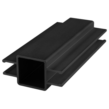9035-145-BLACK-FB -  1" SQUARE DOUBLE TWIN FLANGEDQUICK FRM 145" BAR FL BLK ANOD