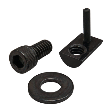 3496 -  Bolt Assembly: 1/4-20 x .500" Black SHCS with Washer and Roll-In T-Nut with Flex Handle - Black Zinc