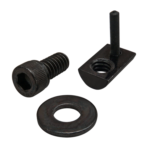 3496 -  Bolt Assembly: 1/4-20 x .500" Black SHCS with Washer and Roll-In T-Nut with Flex Handle - Black Zinc