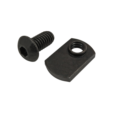 75-3826 -  Bolt Assembly: 5/16-18 x .625" Black BHSCS with Slide-In Economy T-Nut - Offset Thread - Black Zinc