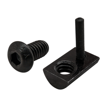 3521 -  Bolt Assembly:1/4-20 x .500" Black BHSCS and Roll-In T-Nut with Flex Handle - Black Zinc