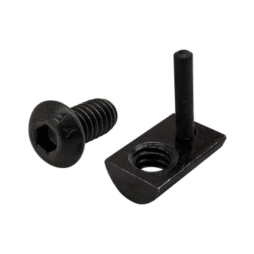 3394 -  Bolt Assembly: 1/4-20  x .500" Black BHSCS with Roll-In T-Nut with Flex Handle - Black Zinc