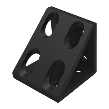 45-4338-BLACK -  45 Series 8 Hole - Gusseted Inside Corner Bracket