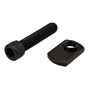 3613 -  Bolt Assembly: 5/16-18 x 1.500" Black SHCS and Slide-In Economy T-Nut - Offset Thread - Black Zinc