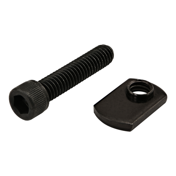3613 -  Bolt Assembly: 5/16-18 x 1.500" Black SHCS and Slide-In Economy T-Nut - Offset Thread - Black Zinc
