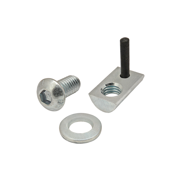 3824 -  Bolt Assembly: M6 x 12.00mm Bright BHSCS with Washer and Roll-In T-Nut with Flex Handle - Bright Zinc