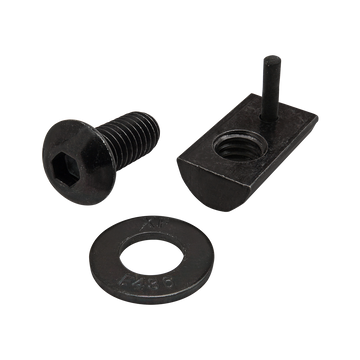 3441 -  Bolt Assembly: 5/16-18 x .750" Black BHSCS with Washer and Roll-In T-Nut with Flex Handle - Black Zinc