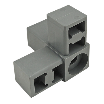 9153 -  3 Way - Corner Connector with Caster or Spacer Receptacle