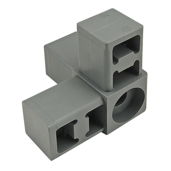 9153 -  3 Way - Corner Connector with Caster or Spacer Receptacle