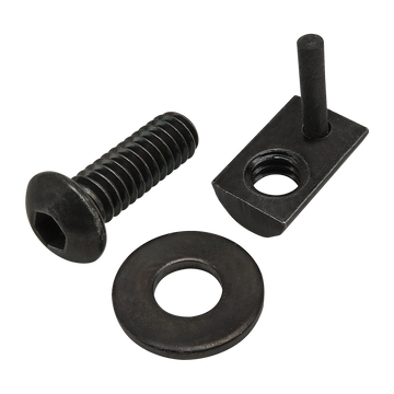 75-3811 -  Bolt Assembly: 1/4-20 x .750" Black BHSCS with Washer and Roll-In T-Nut with Flex Handle - Black Zinc