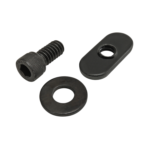 75-3820 -  Bolt Assembly: 1/4-20 x .500" Black SHCS with Washer and Slide-In Economy T-Nut - Centered Thread - Black Zinc