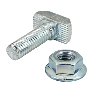 75-3633 -  M6 x 20.00mm Drop-In T-Slot Stud with Flanged Hex Nut