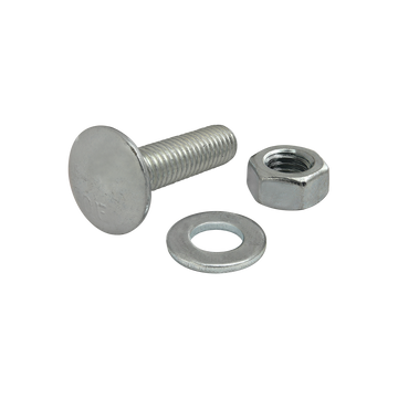 3890 -  Bolt Assembly: M8 x 30.00mm Bright Slide-In Flanged Economy T-Slot Stud with Washer and Hex Nut - Bright Zinc