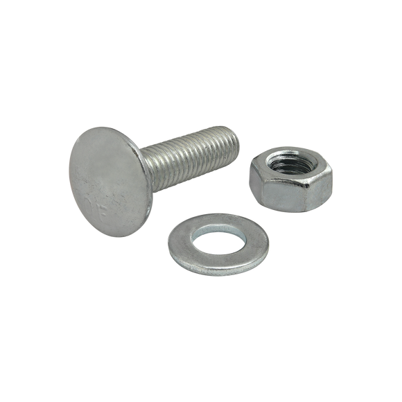 3890 -  Bolt Assembly: M8 x 30.00mm Bright Slide-In Flanged Economy T-Slot Stud with Washer and Hex Nut - Bright Zinc