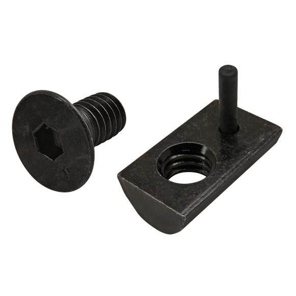 3530 -  Bolt Assembly: 5/16-18 x .625" Black FHSCS and Roll-In T-Nut with Flex Handle - Black Zinc
