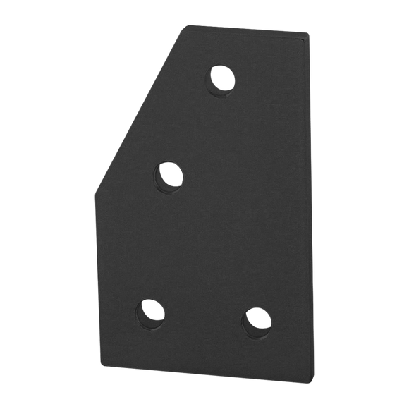 4164-BLACK -  10 Series 4 Hole - 60 Degree Angled Flat Plate