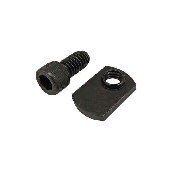75-3840 -  Bolt Assembly: 5/16-18 x .625" Black SHCS with Slide-In Economy T-Nut - Offset Thread - Black Zinc