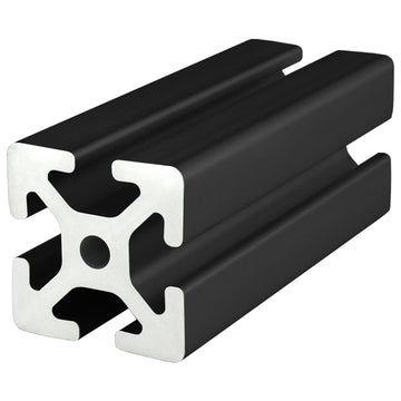 40-4040-BLACK-6.05M -  40mm X 40mm T-SLOTTED EXTRUSION 6.05M BAR BLACK ANODIZE