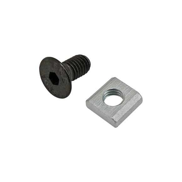 75-3572 -  Bolt Assembly: M5 x 10.00mm Black FHSCS with Slide-In Economy T-Nut Block - Bright Zinc