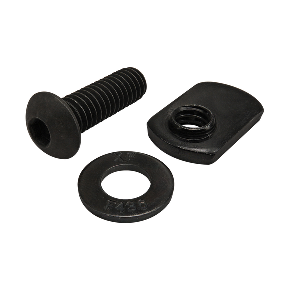3443 -  Bolt Assembly: 5/16-18 x 1.000" Black BHSCS with Washer and Slide-In Economy T-Nut - Offset Thread - Black Zinc