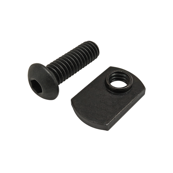 75-3830 -  Bolt Assembly: 5/16-18 x 1.000" Black BHSCS with Slide-In Economy T-Nut - Offset Thread - Black Zinc