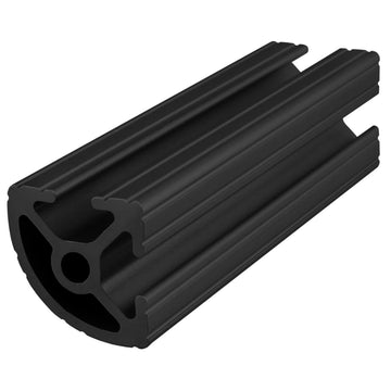 1012-120-BLACK-FB -  1" QUARTER ROUND T-SLOT EXT 120" BARFULL BLACK ANODIZE