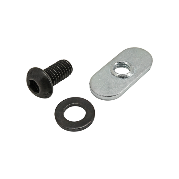 75-3518 -  Bolt Assembly: M6 x 12.00mm Black BHSCS with Washer and Slide-In Economy T-Nut - Centered Thread - Bright Zinc