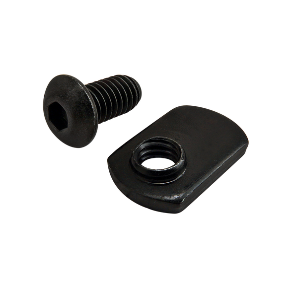 3461 -  Bolt Assembly: 5/16-18 x .625" Black BHSCS and Slide-In Economy T-Nut - Offset Thread - Black Zinc