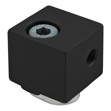 25-2427-BLACK -  25 Series Aluminum Panel Mount Block