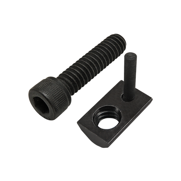 75-3819 -  Bolt Assembly: 1/4-20 x 1.000" Black SHCS with Roll-In T-Nut with Flex Handle - Black Zinc