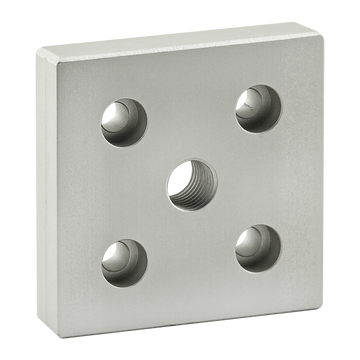 40-2145 -  40 Series 5 Hole - Center Tap Base Plate: 80mm x 80mm with M16 Tap