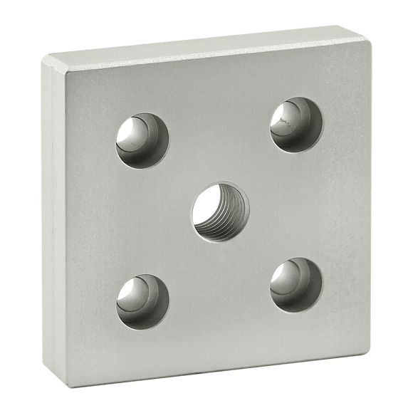 40-2145 -  40 Series 5 Hole - Center Tap Base Plate: 80mm x 80mm with M16 Tap