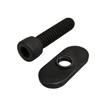 3306 -  Bolt Assembly: 1/4-20 x 1.000" Black SHCS and Slide-In Economy T-Nut - Centered Thread - Black Zinc