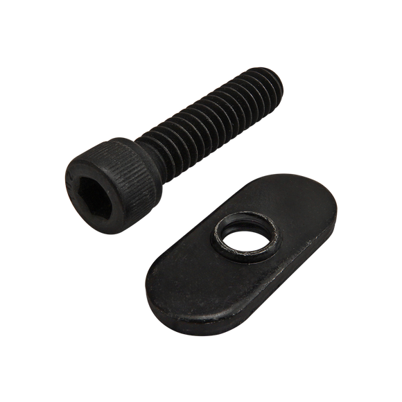 3306 -  Bolt Assembly: 1/4-20 x 1.000" Black SHCS and Slide-In Economy T-Nut - Centered Thread - Black Zinc