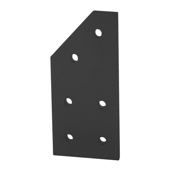 4345-BLACK -  15 Series 6 Hole - 45 Degree Angled Flat Plate