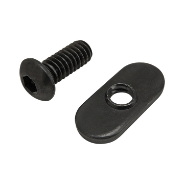 75-3802 -  Bolt Assembly: 1/4-20 x .625" Black BHSCS with Slide-In Economy T-Nut - Centered Thread - Black Zinc