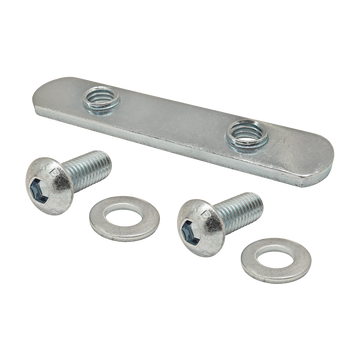 3863 -  Bolt Assembly: (2) M8 x 20.00mm Bright BHSCS with (2) Washer and Double Slide-In Economy T-Nut - Bright Zinc