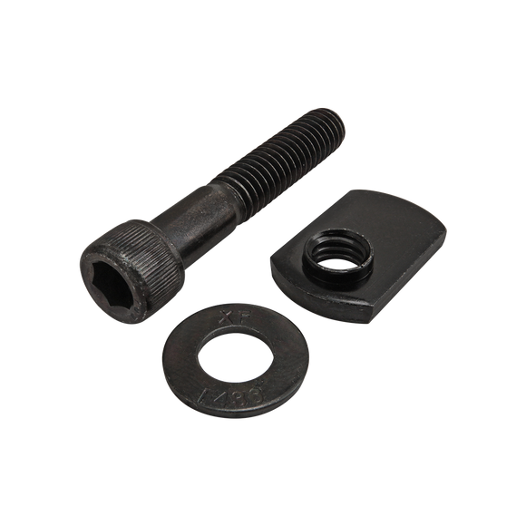 3423 -  Bolt Assembly: 5/16-18 x 1.750" Black SHCS with Washer and Slide-In Economy T-Nut - Offset Thread - Black Zinc