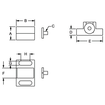 65-4486 - 25 & 40 Series Nylon Magnetic Door Catch - 0