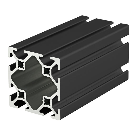 2020-S-BLACK-120 -  2.00â X 2.00â Smooth Surface T-Slotted Profile - Eight Open T-Slots - 120" Full Length Profile