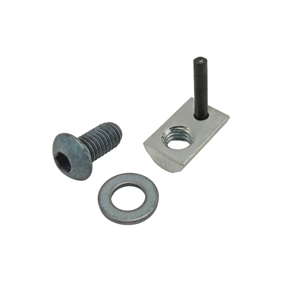 75-3439 -  Bolt Assembly: M6 x 12.00mm Blue BHSCS with Washer and Roll-In T-Nut with Flex Handle - Bright Zinc