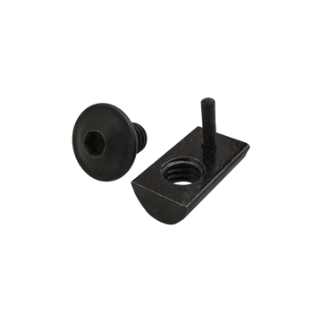 3318 -  Bolt Assembly: 5/16-18 x .500" Black FBHSCS and Roll-In T-Nut with Flex Handle - Black Zinc
