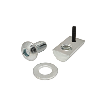 3832 -  Bolt Assembly: M8 x 16.00mm Bright BHSCS with Washer and Roll-In T-Nut with Flex Handle - Bright Zinc