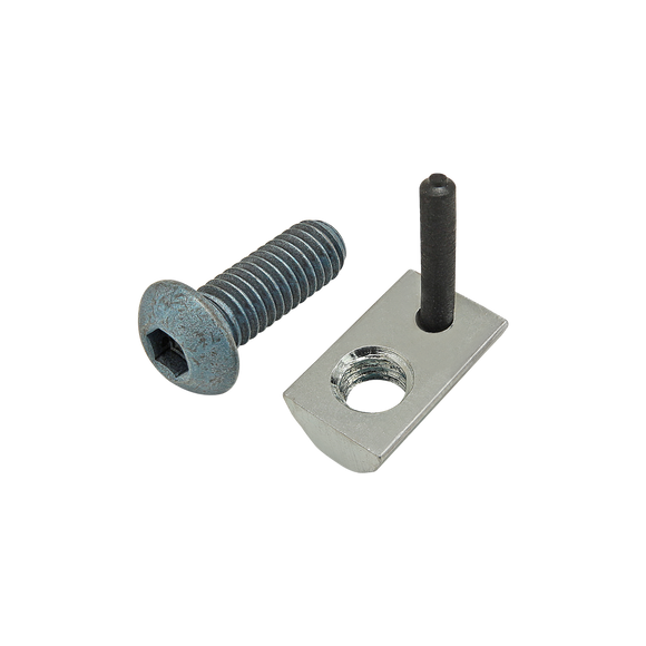 75-3437 -  Bolt Assembly: M6 x 16.00mm Blue BHSCS with Roll-In T-Nut with Flex Handle - Bright Zinc